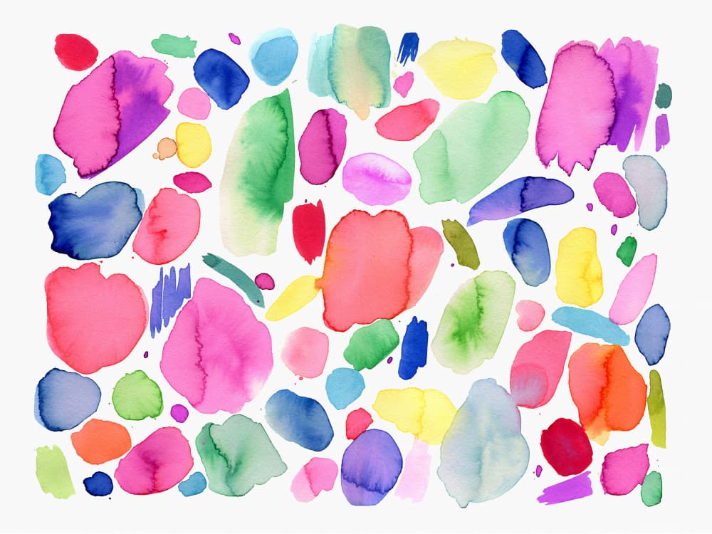 Colorful Watercolor Shapes by Ninola Design — canvas wall art
