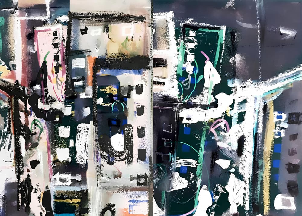 Abstract City Night by Stefan Bammert — canvas wall art