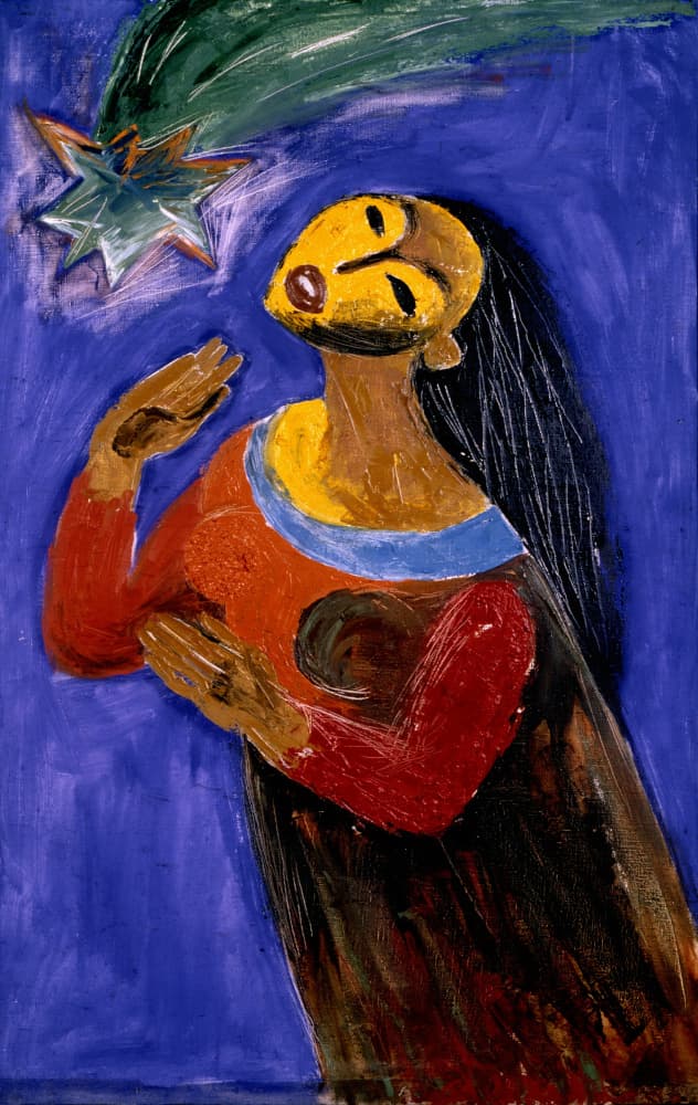 Woman Gazing at Star by Kanat Ibragimov — canvas wall art