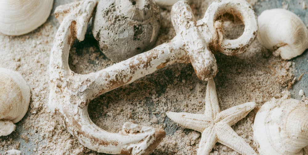 Weathered Coastal Anchor by Treechild — canvas wall art