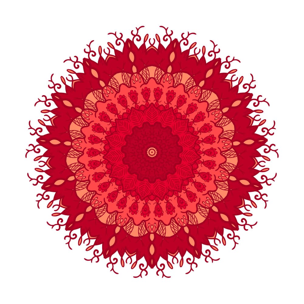 Vibrant Red Mandala by Marika Barsrsind β canvas wall art