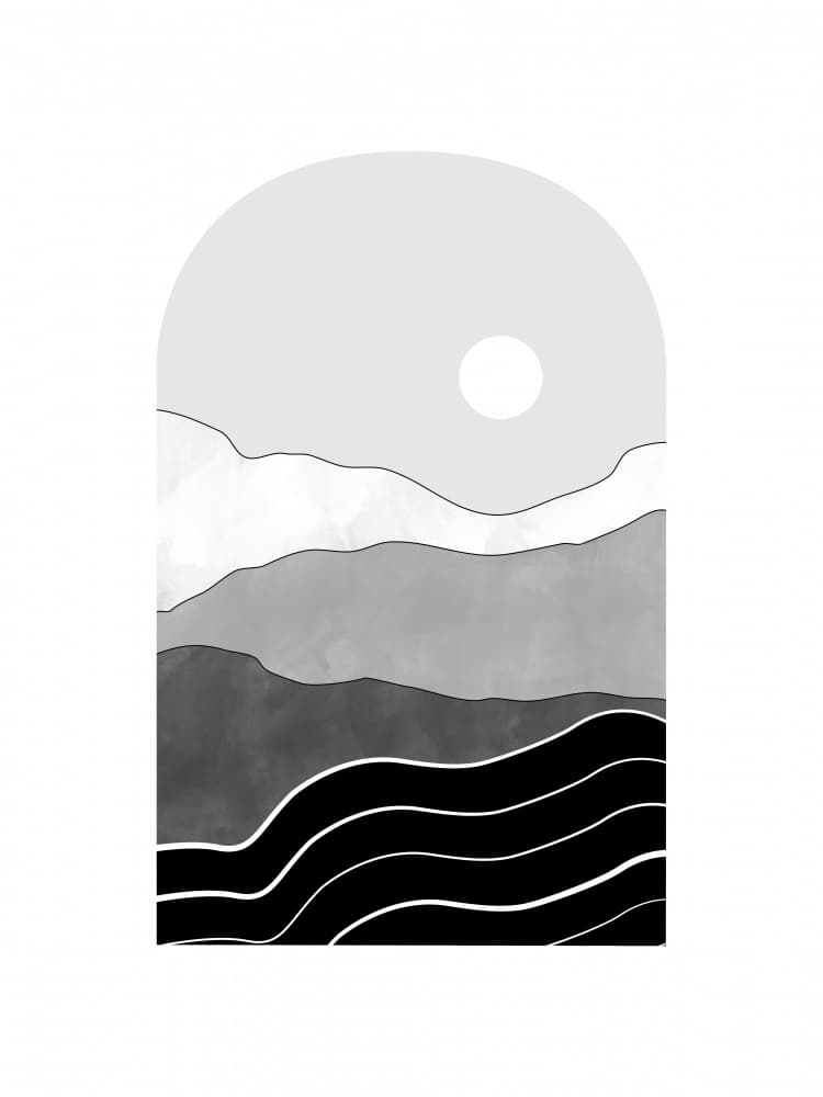 Abstract Mountain Waves by Elena Ristova — canvas wall art