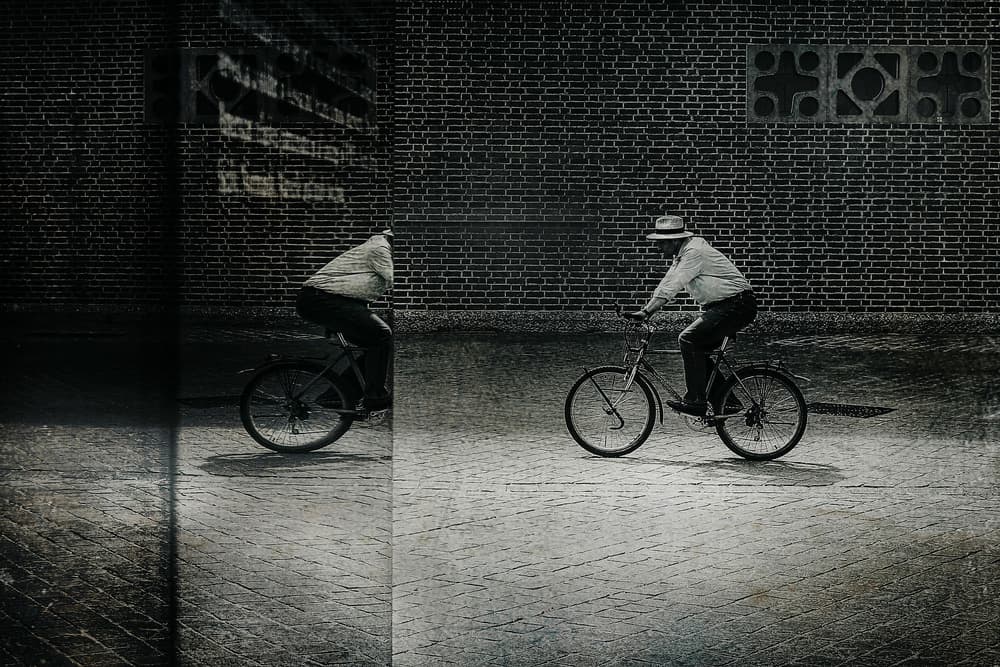 Vintage City Cyclists by Damijan Sedevcic — canvas wall art
