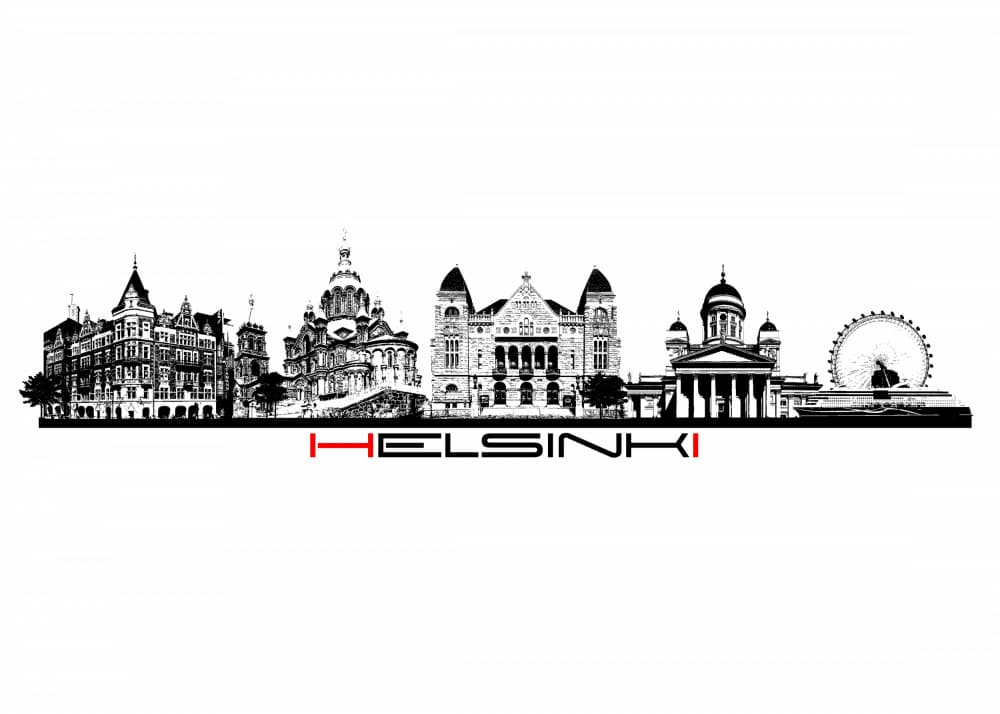 Iconic Helsinki Skyline by Justyna Jaszke — canvas wall art
