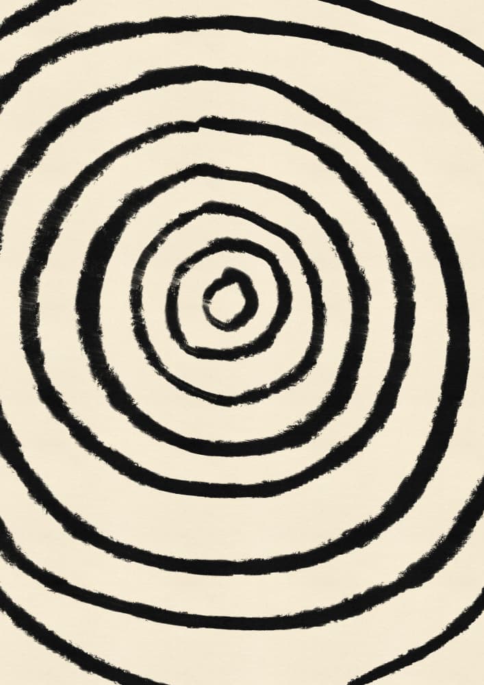 Organic Black Circles by Nicholas — canvas wall art