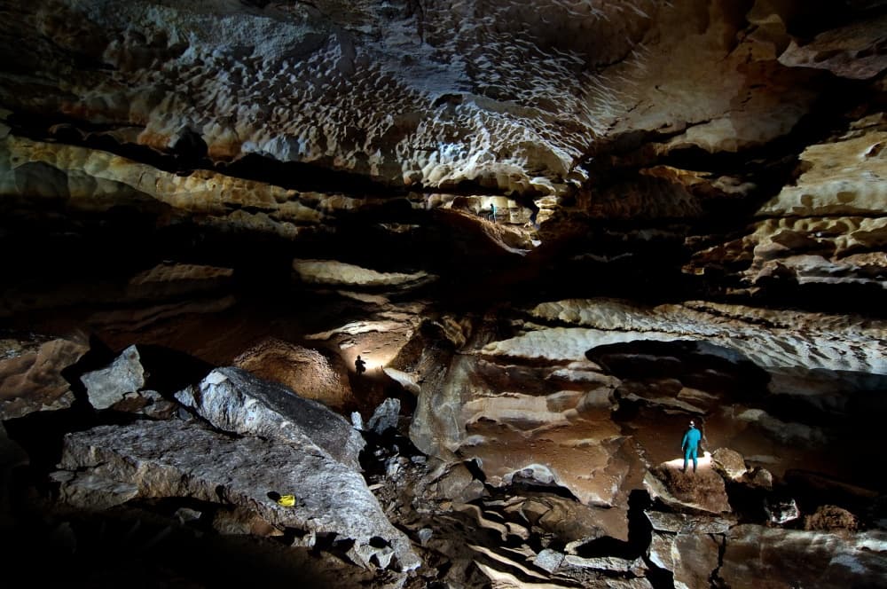Deep Cave Exploration by Christian Roustan (Kikroune) — canvas wall art