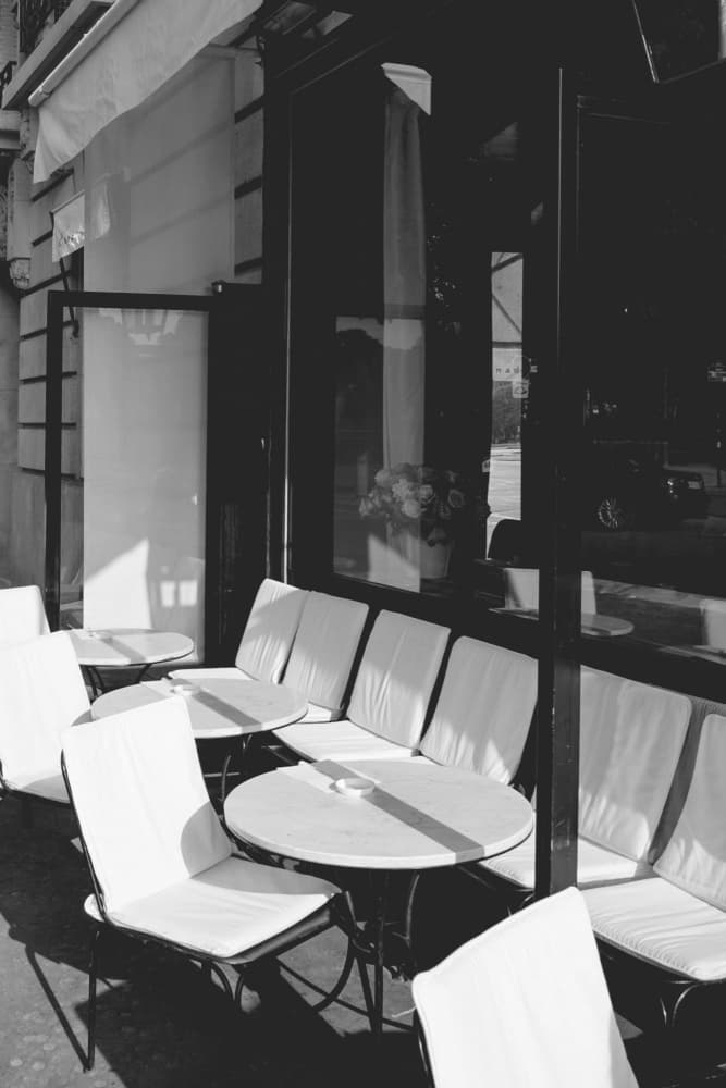 Empty European Cafe by Talitha McQueen — canvas wall art