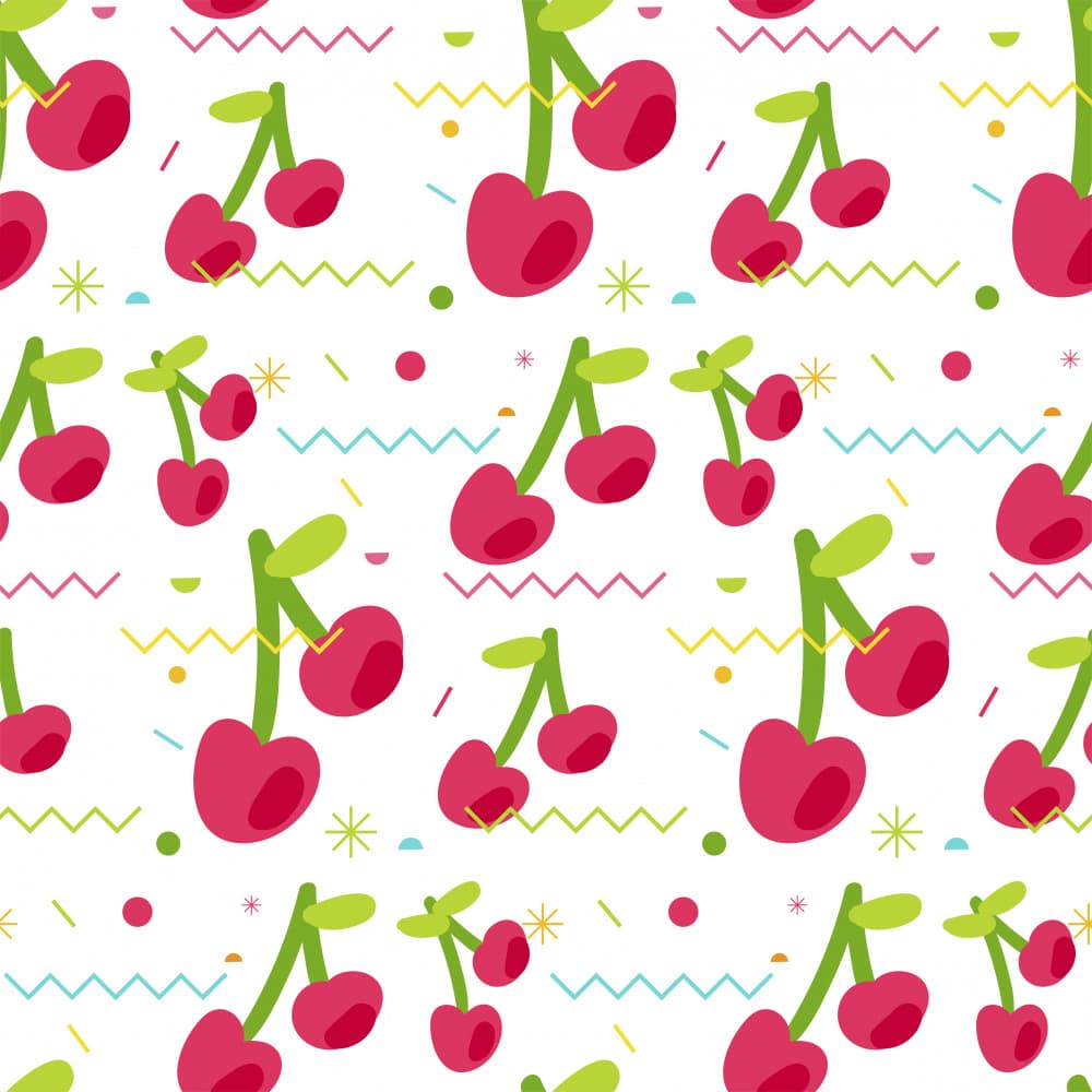 Playful Cherry Pattern by Marika Barsrsind β canvas wall art
