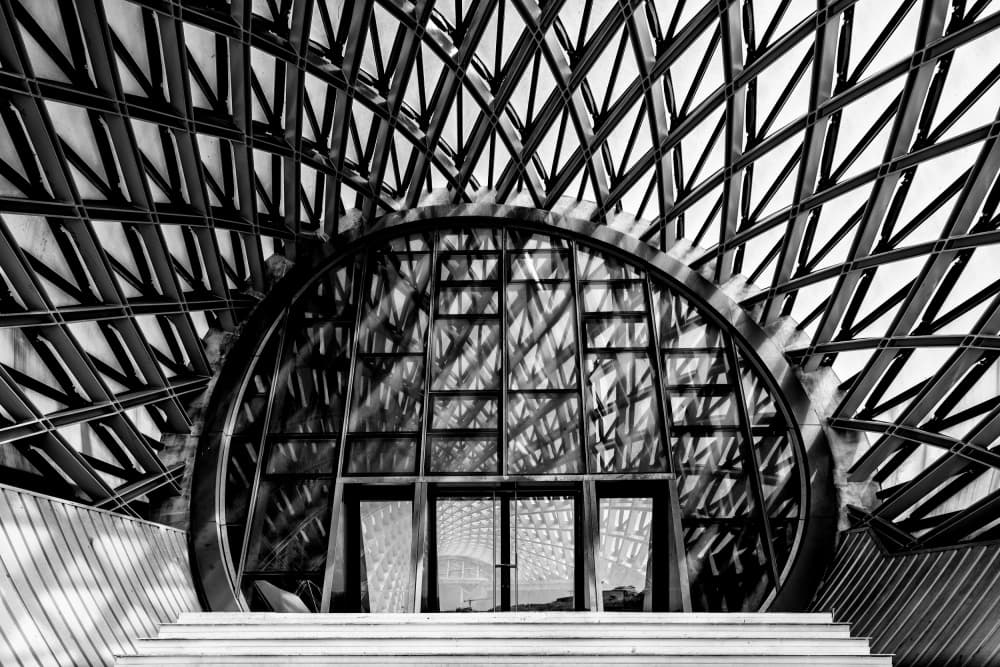 Futuristic Building Entrance by Wayne Pearson — canvas wall art