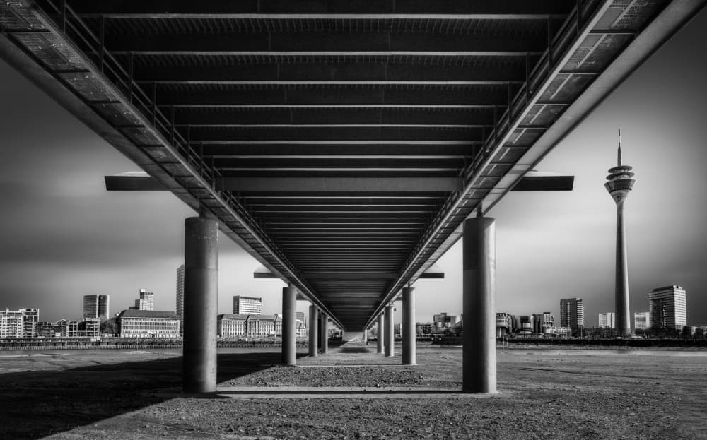 Urban Bridge Lines by Antoni Figueras — canvas wall art
