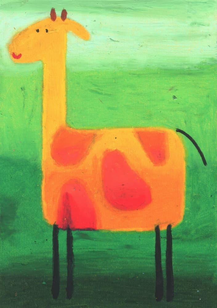 Playful Safari Giraffe by Kulik — canvas wall art