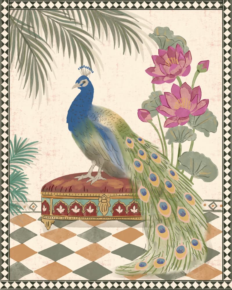 Royal Peacock Garden by Radhika Modi — canvas wall art