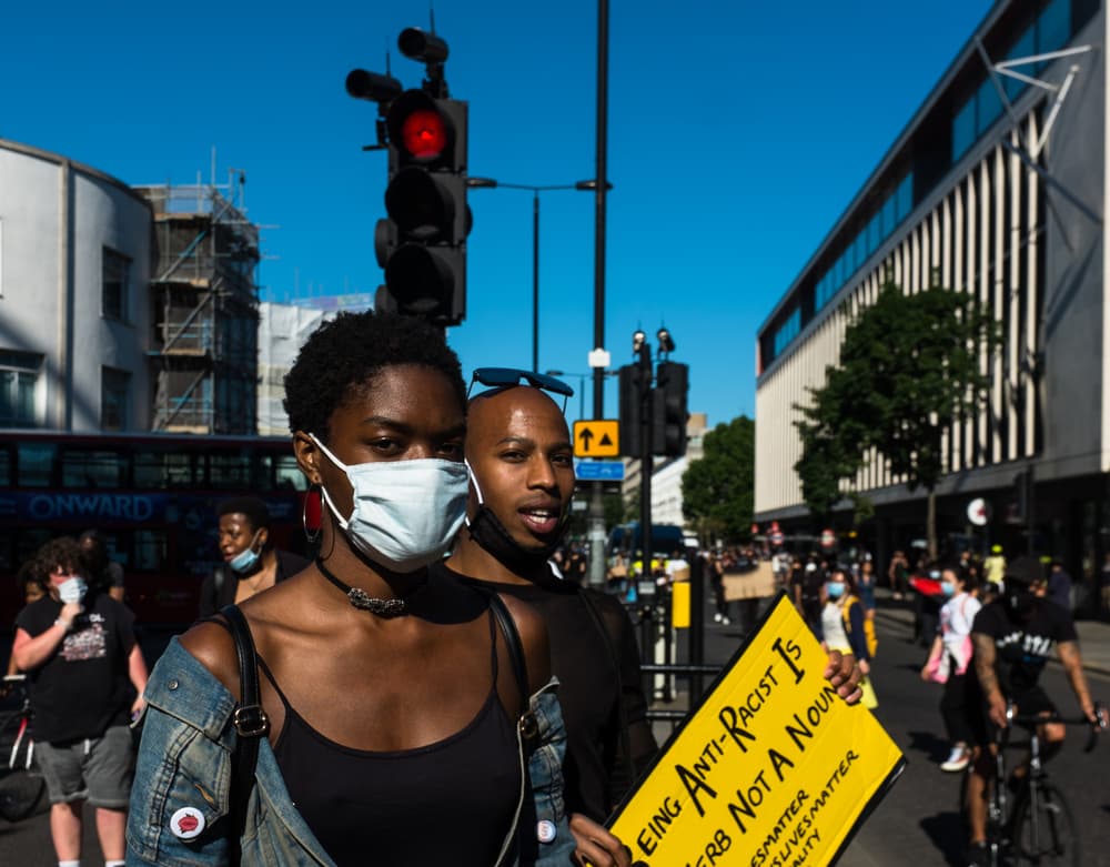 Black Lives Matter Protest by Lorenzo Grifantini — canvas wall art
