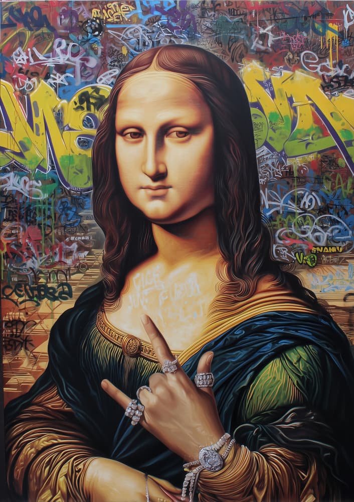 Mona Lisa Rock Hand by SHANDU — canvas wall art