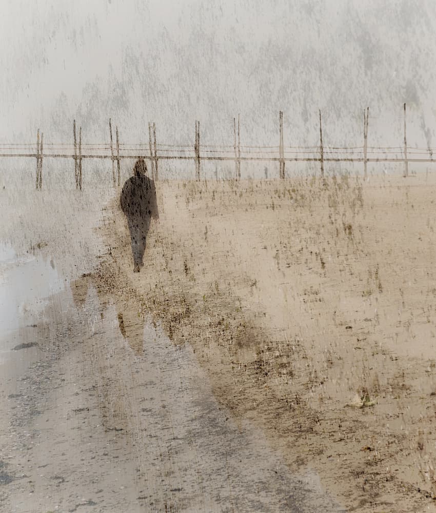 Beach walk by Nel Talen — canvas wall art