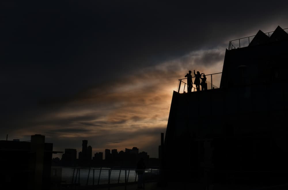 Urban Sunset Silhouettes by Mariuca Brancoveanu — canvas wall art
