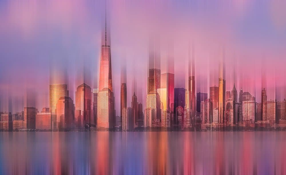 Abstract City Glow by Kenneth-Wei Zeng — canvas wall art
