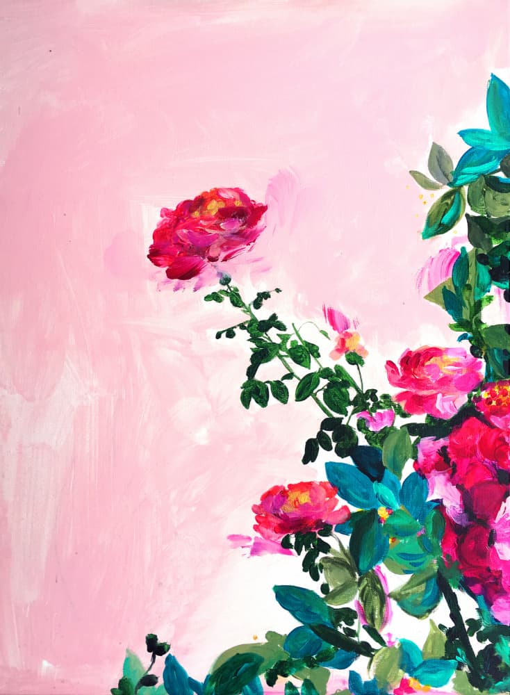 Vibrant Rose Garden by Christine Lindstrom — canvas wall art