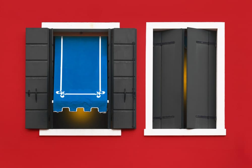 Red Wall Blue Window by Hans-Wolfgang Hawerkamp — canvas wall art