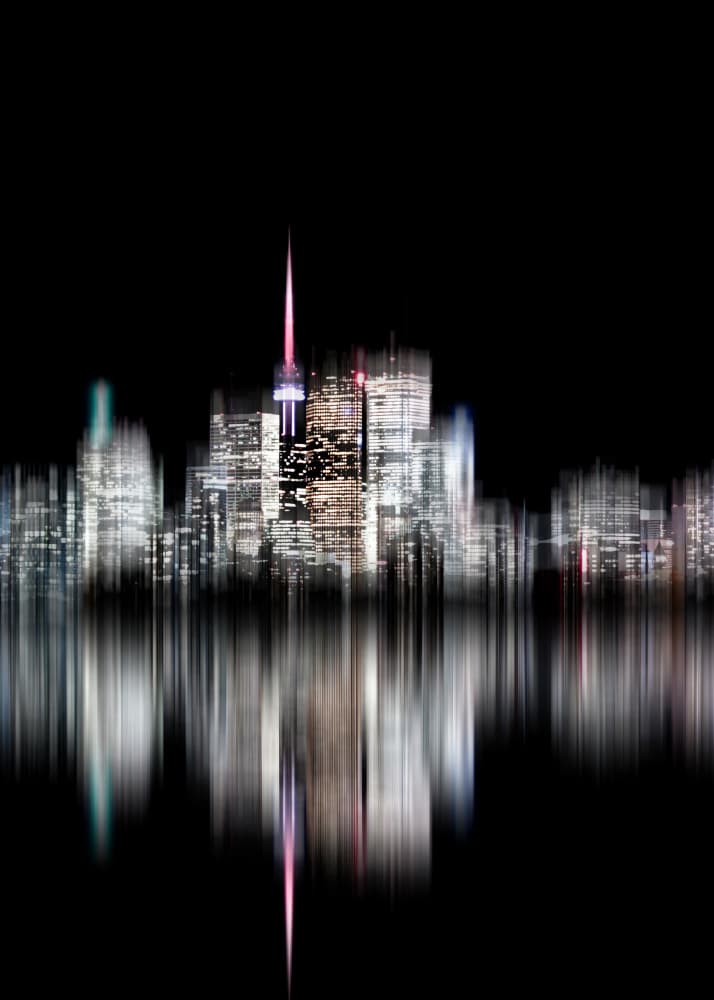 Toronto Night Reflection by The Learning Curve Photography — canvas wall art