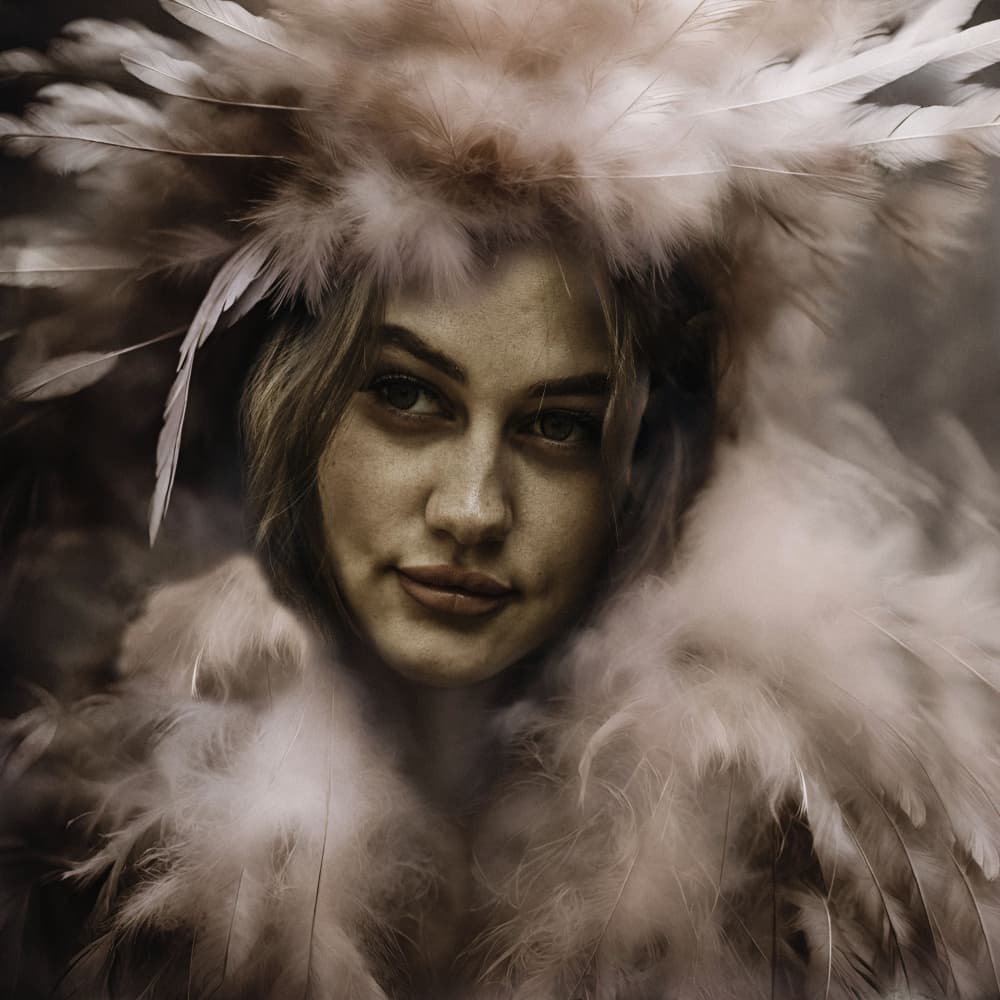 Ethereal Feathered Woman by Ewa Całkosińska-Kajzer — canvas wall art