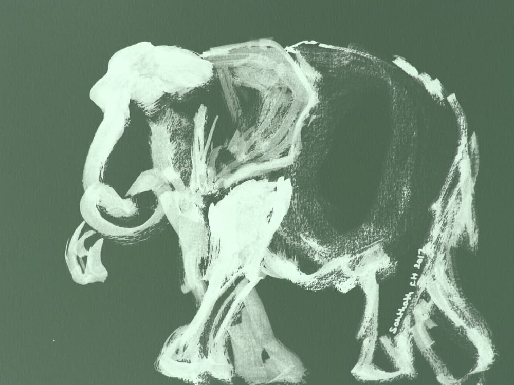 Majestic Green Elephant by Santhosh ch — canvas wall art