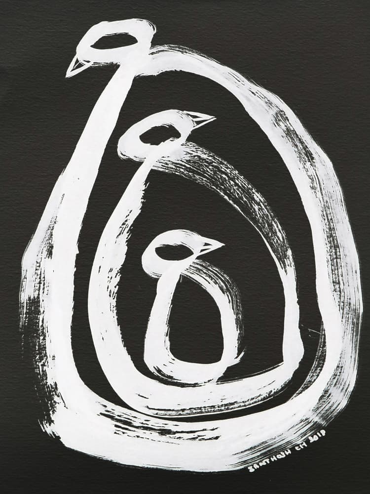 Nested Birds Minimalist by Santhosh ch — canvas wall art