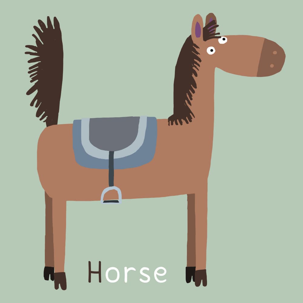Playful Cartoon Horse by Carla Daly — canvas wall art