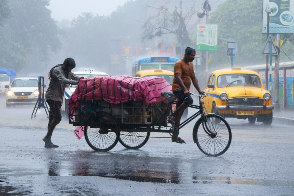 Monsoon City Work by Kuntal Biswas — canvas wall art