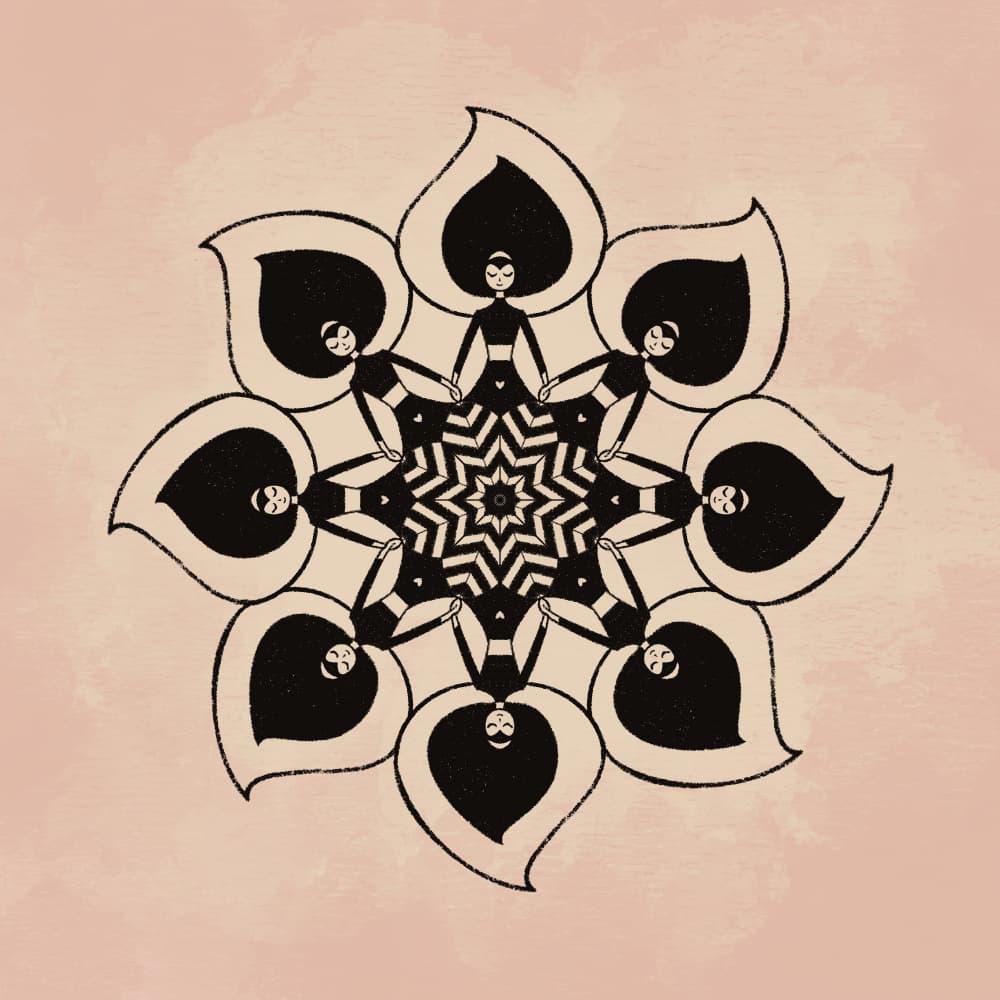 Meditative Yoga Mandala by Philippine Bouchez — canvas wall art
