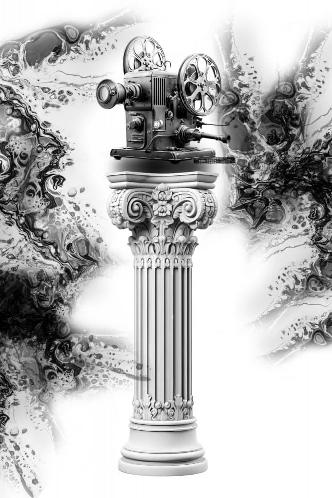 Vintage Film Projector Column by Rafal Kulik — canvas wall art