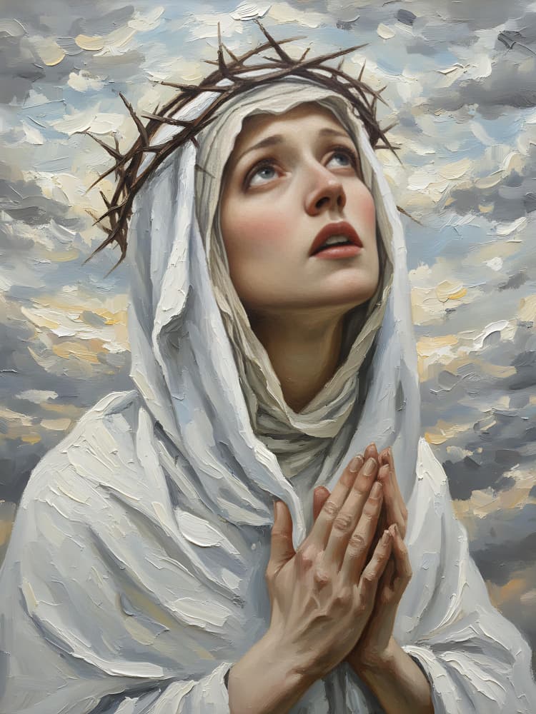 Praying Mary Crowned by HUGO — canvas wall art
