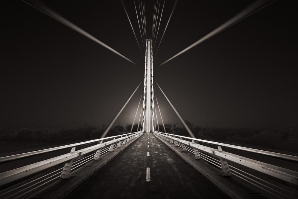 Modern Bridge Glow by Manuel Ponce Luque — canvas wall art
