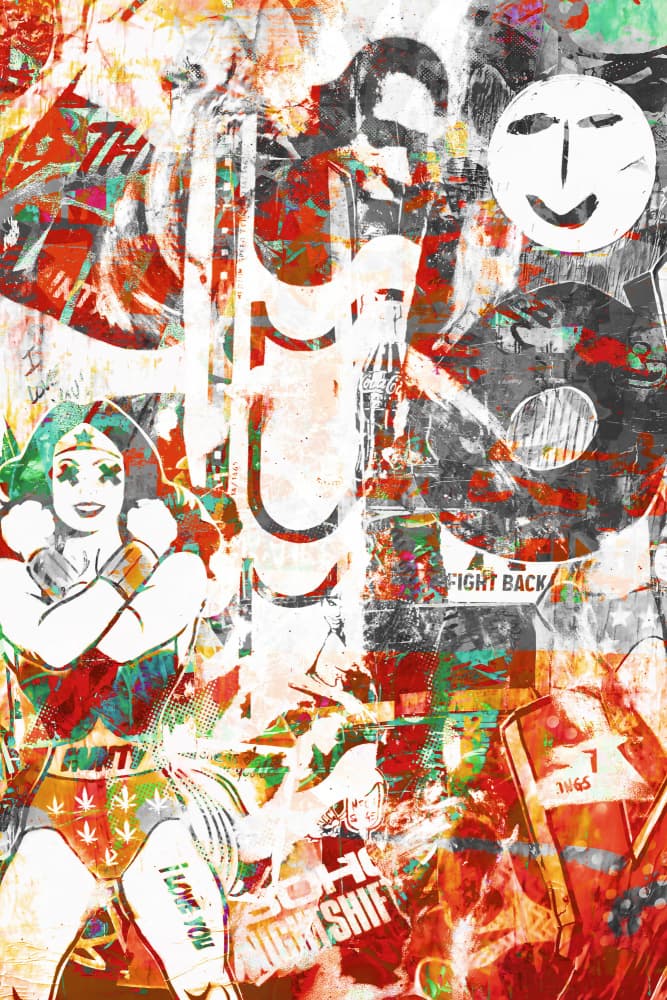 Rebellious Pop Heroine by Simon Goggin — canvas wall art