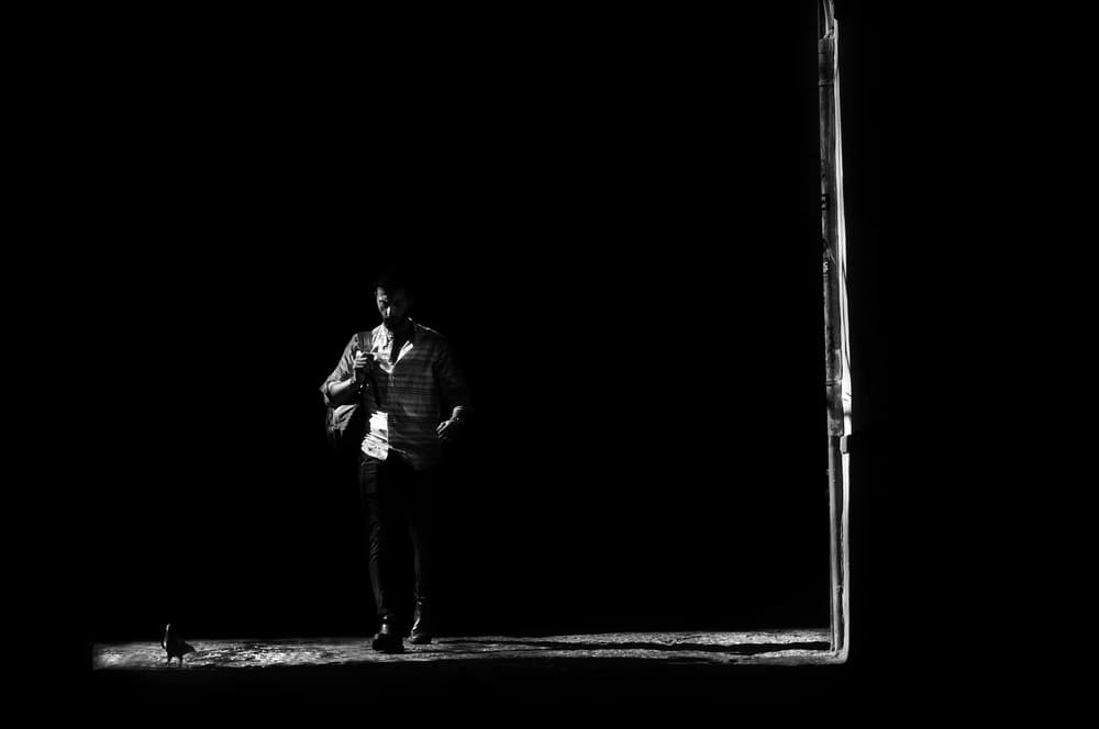 Lone Figure and Bird by Antonio Grambone — canvas wall art