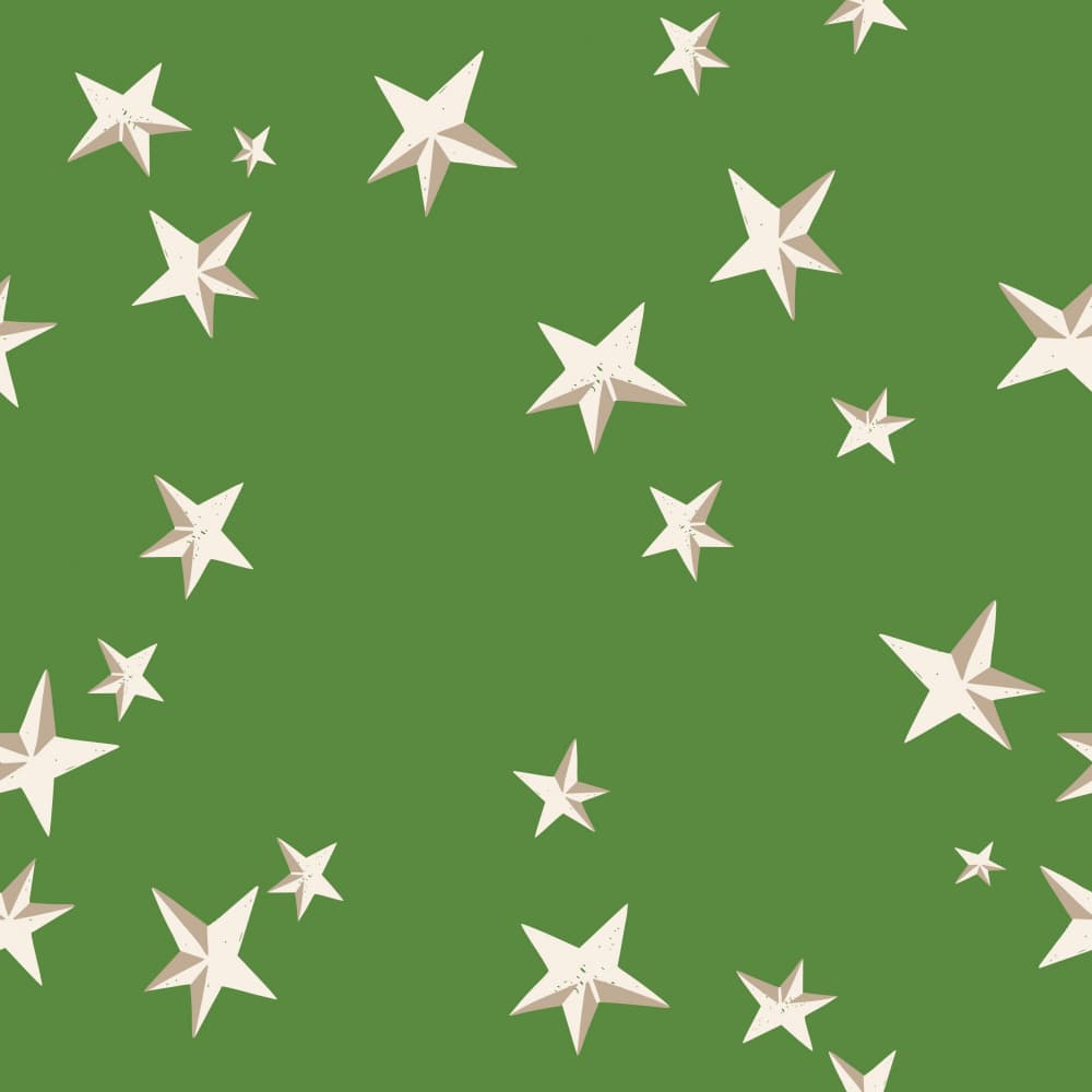 Scattered Green Stars by Annick — canvas wall art