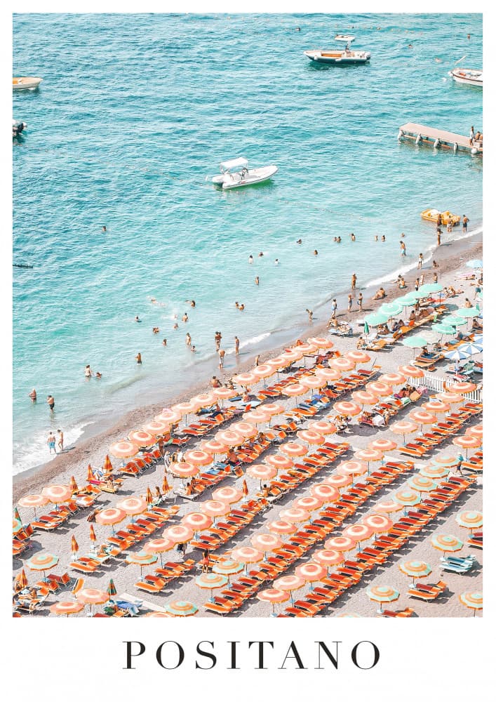Positano Beach Summer Day by Talitha McQueen — canvas wall art