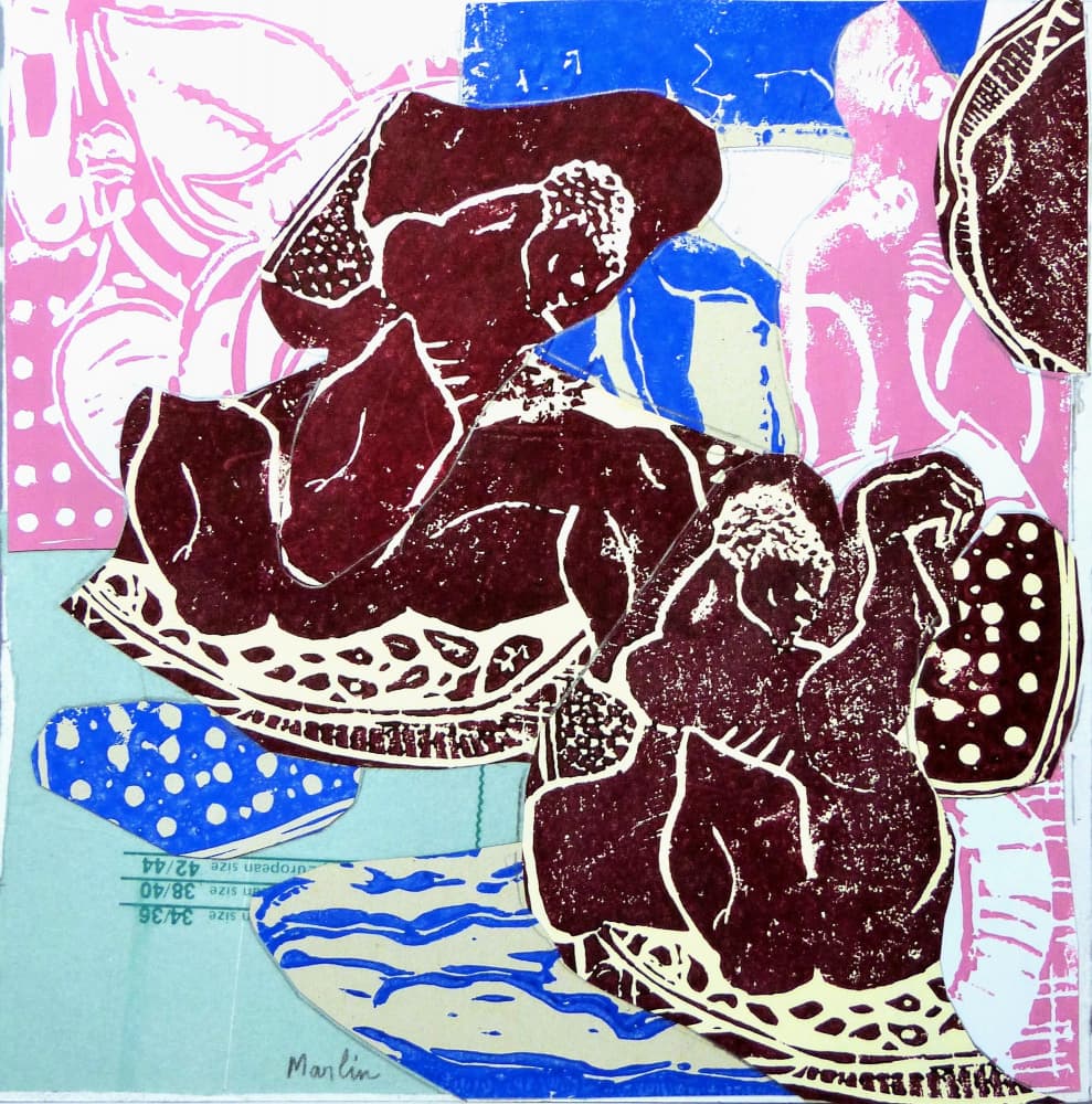 Reclining Figures Collage by Pascal Marlin — canvas wall art