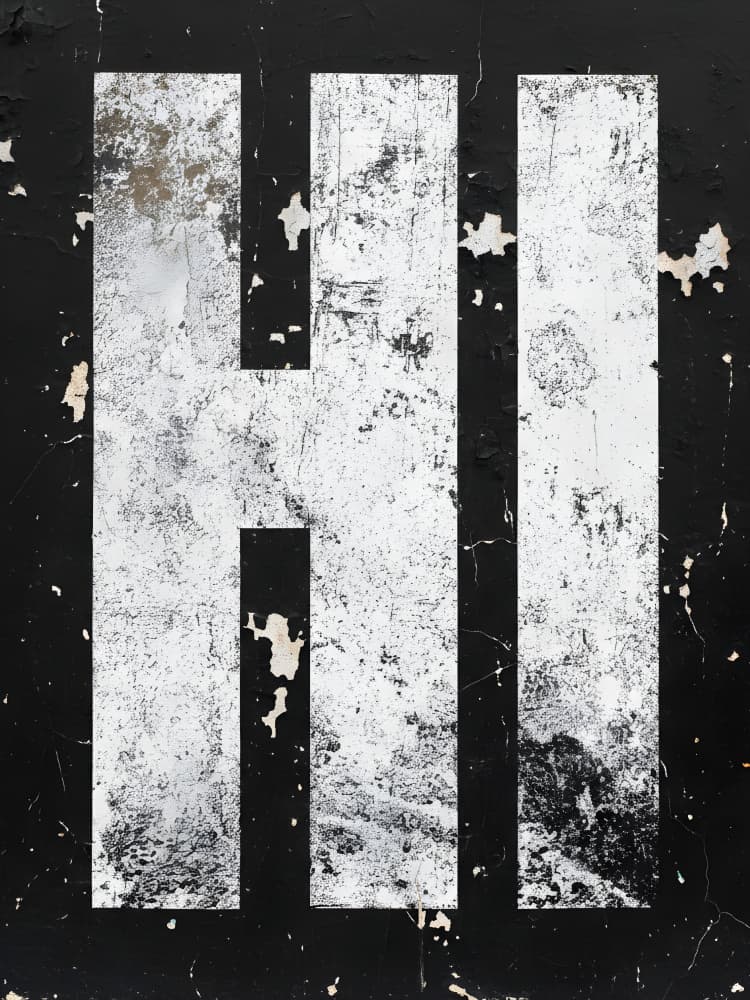 Distressed HI Text by HUGO — canvas wall art