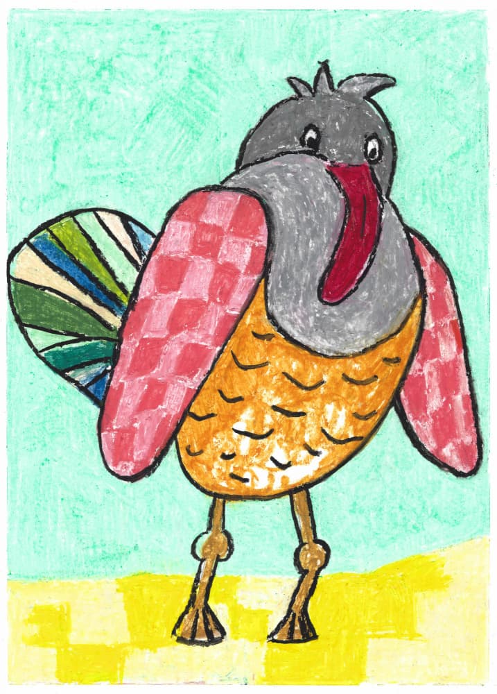 Whimsical Checkered Bird by Annick — canvas wall art