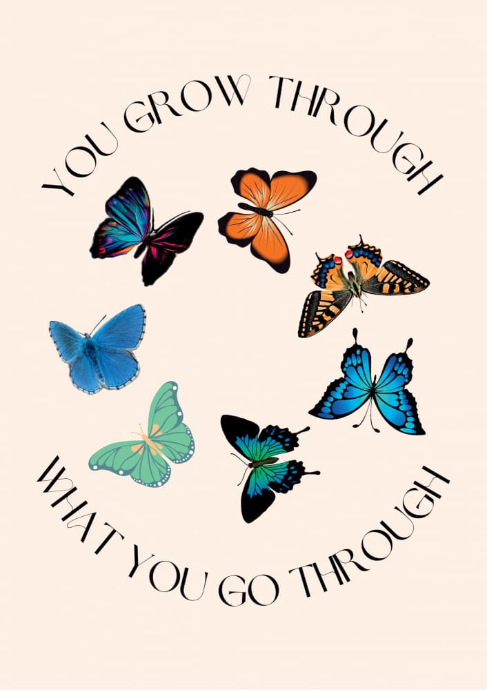 Grow Through Butterflies by Nazma Khokhar — canvas wall art