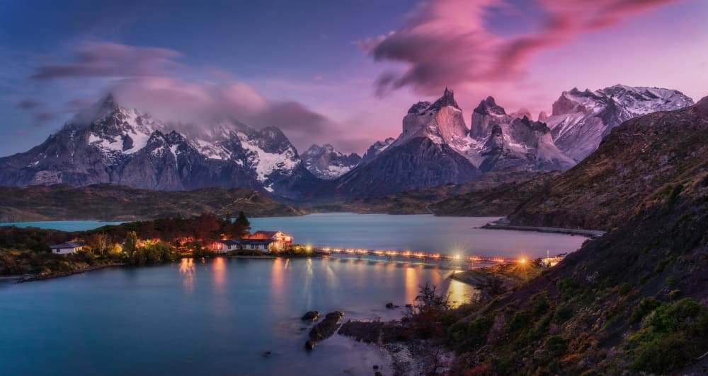 Mountain Lake Twilight Glow by Antoni Figueras — canvas wall art