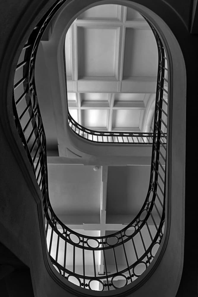 Elegant Spiral Staircase by Miguel Silva — canvas wall art