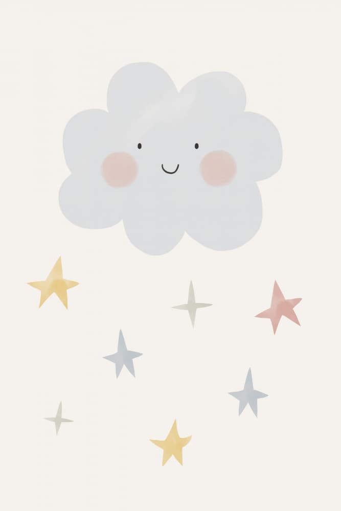 Smiling Cloud Stars by Menina Lisboa — canvas wall art