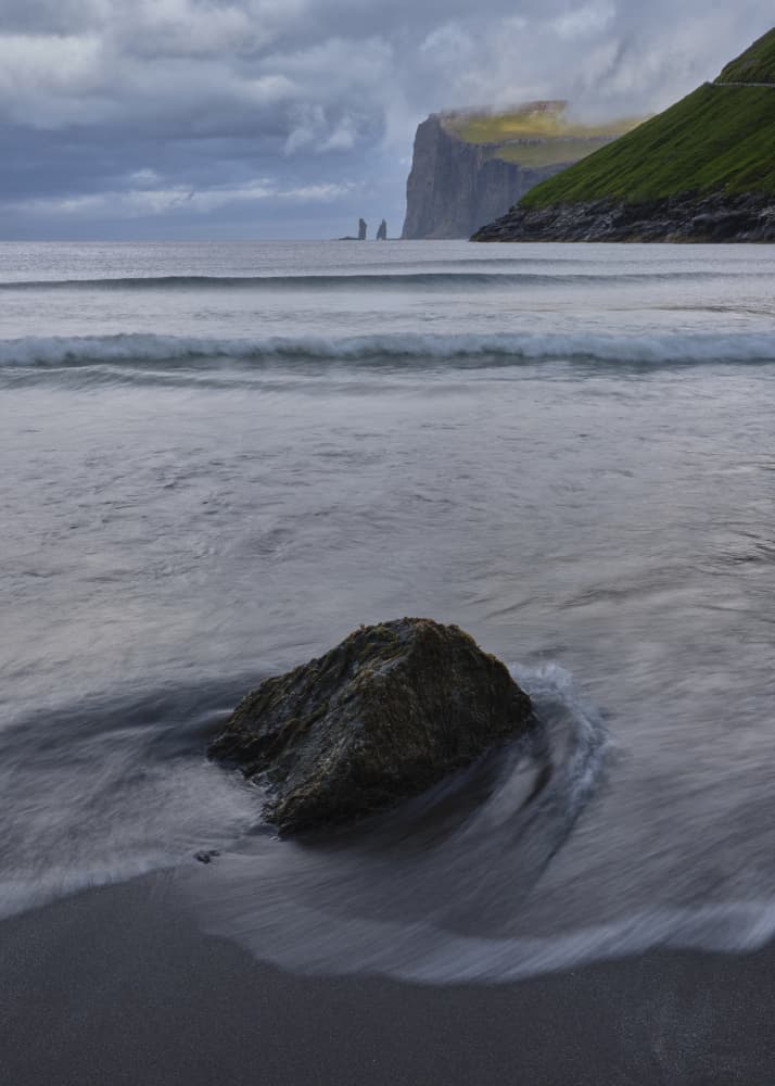 Moody Faroe Coast by Hamed Bank — canvas wall art