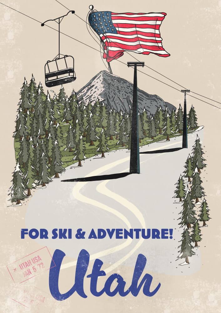 Utah American Ski Adventure by Nicholas — canvas wall art