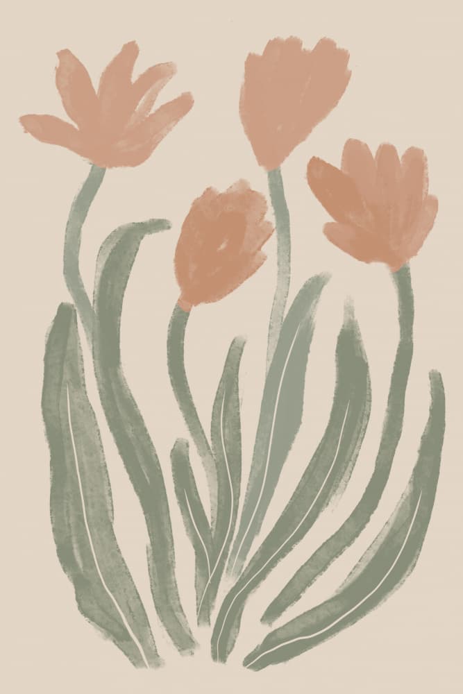 Soft Peach Blooms by Melloi Art Prints — canvas wall art