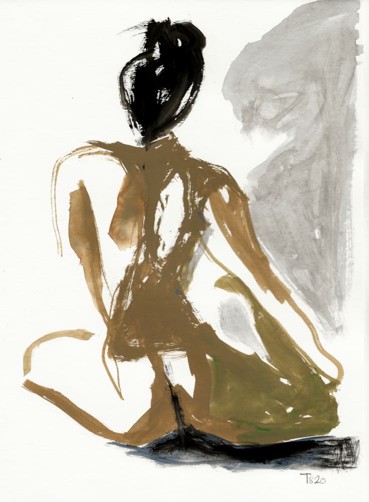 Serene Sitting Woman by Tore Bahnson — canvas wall art