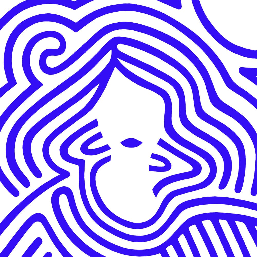 Abstract Flowing Blue Woman by Rosana Laiz Blursbyai — canvas wall art