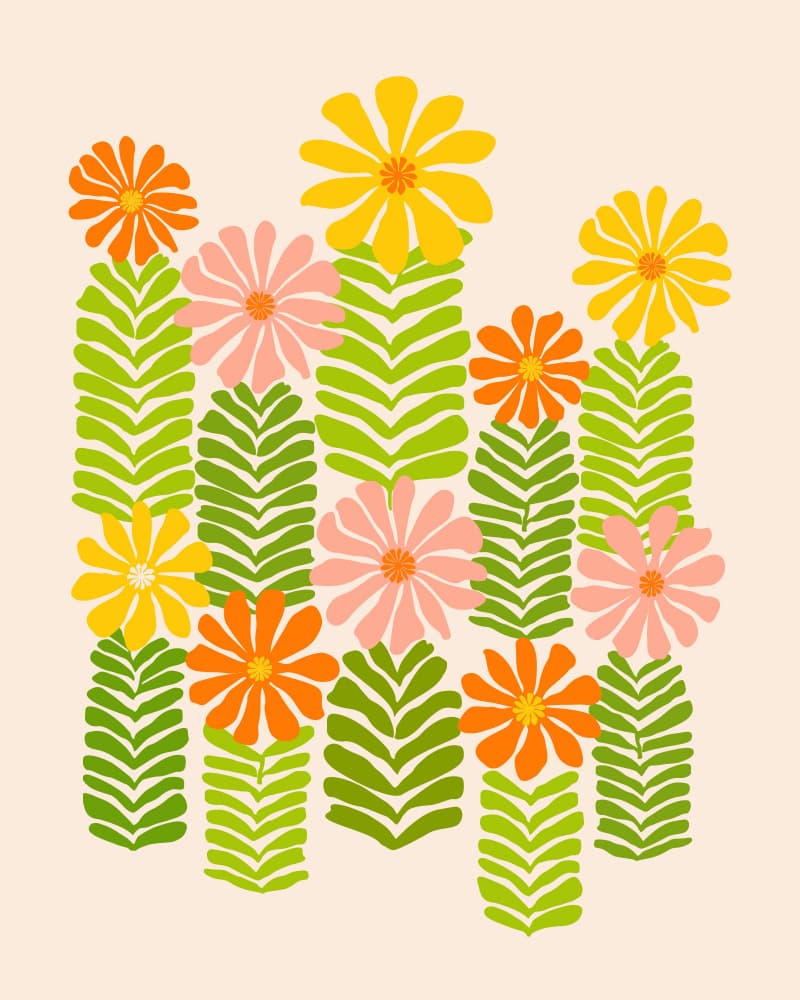 Minimalist Floral.png by Kristian Gallagher — canvas wall art